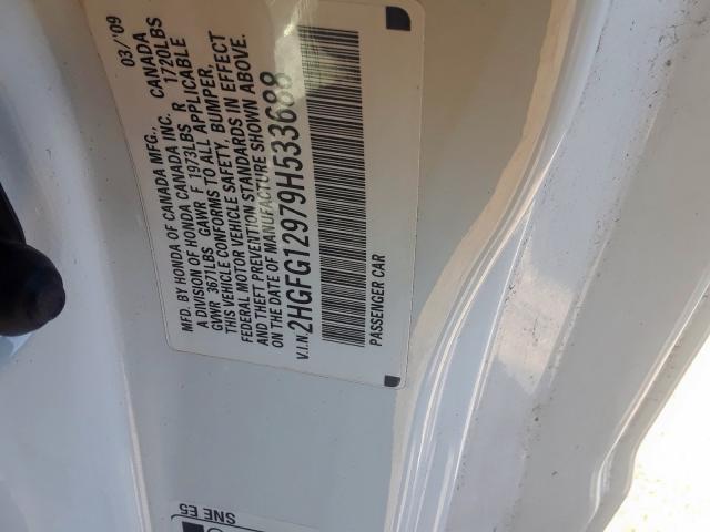 2HGFG12979H533688 - 2009 HONDA CIVIC EXL  照片 10