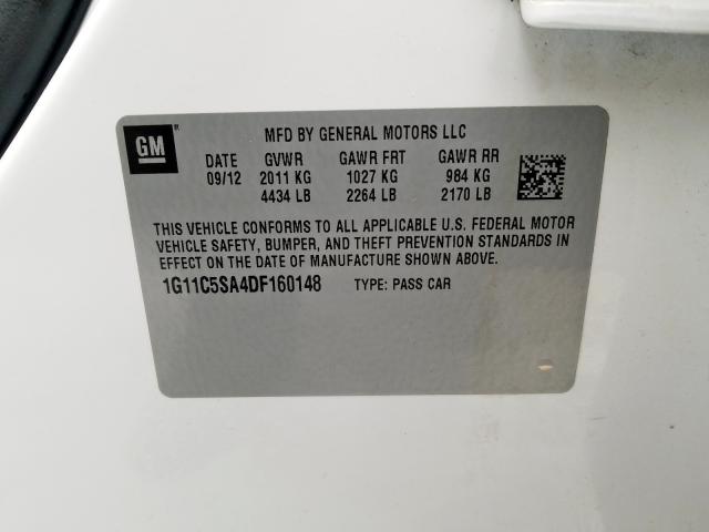 1G11C5SA4DF160148 - 2013 CHEVROLET MALIBU 1LT  照片 10