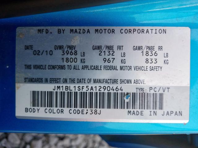 JM1BL1SF5A1290464 - 2010 MAZDA 3 I  photo 10