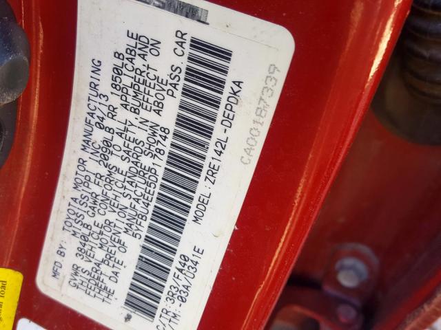 5YFBU4EE5DP178748 - 2013 TOYOTA COROLLA BASE  照片 10