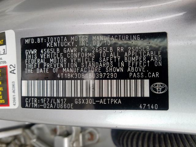 4T1BK3DB1BU397290 - 2011 TOYOTA AVALON BASE  照片 10