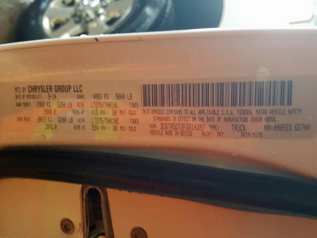 3C6TR5DT2FG514397 - 2015 RAM 2500 SLT  照片 10