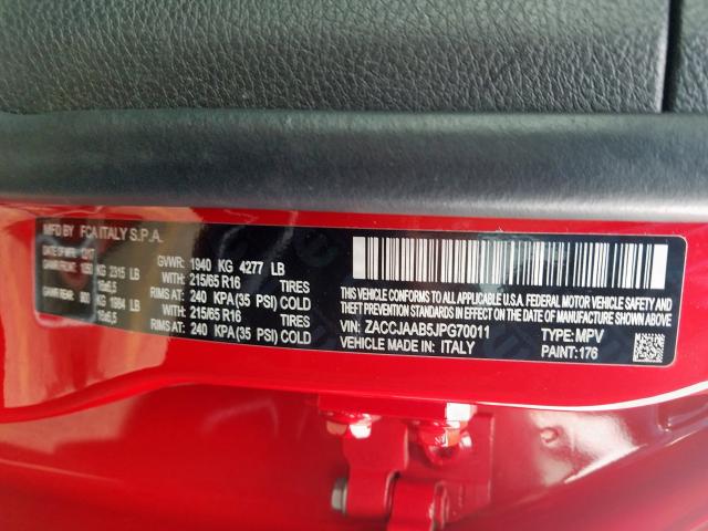 ZACCJAAB5JPG70011 - 2018 JEEP RENEGADE SPORT  լուսանկար 10