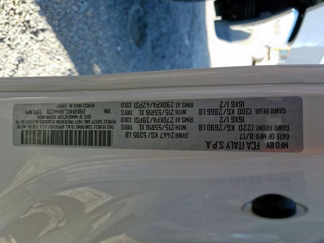 ZFBERFAB2J6H44220 - 2018 RAM PROMASTER CITY  photo 10