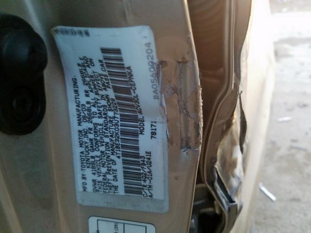 4T1BE32K03U773229 - 2003 TOYOTA CAMRY LE  photo 10