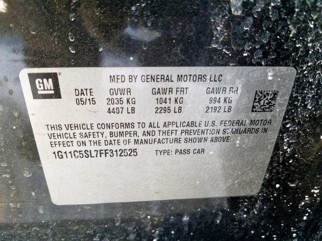 1G11C5SL7FF312525 - 2015 CHEVROLET MALIBU 1LT  照片 10