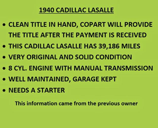 4332609 - 1940 CADILLAC LASALLE  photo 9