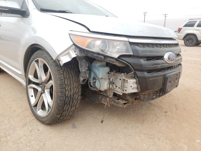 2FMDK3AK7EBB38360 - 2014 FORD EDGE SPORT SILVER photo 9