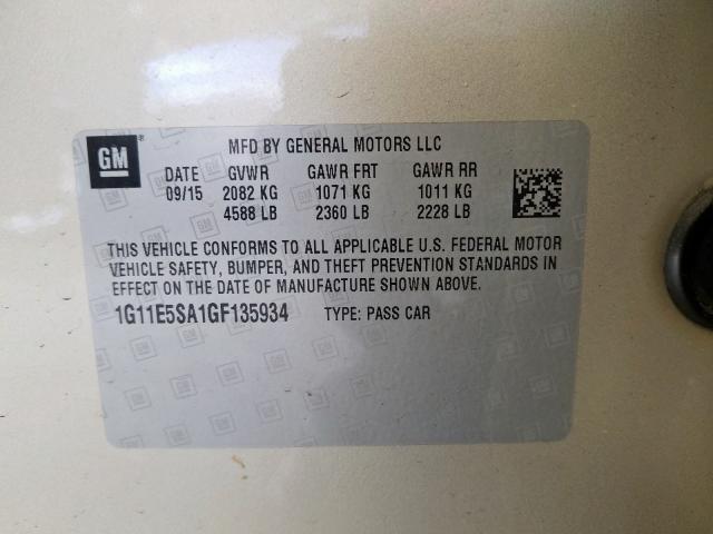 1G11E5SA1GF135934 - 2016 CHEVROLET MALIBU LIMITED LTZ  foto 10