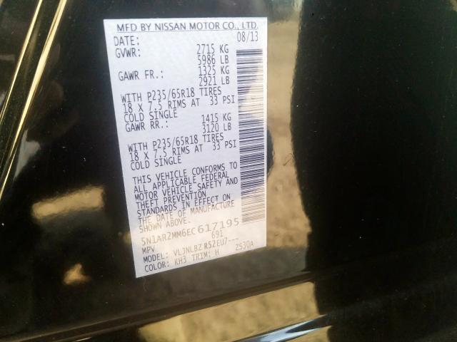 5N1AR2MM6EC617195 - 2014 NISSAN PATHFINDER S  photo 10