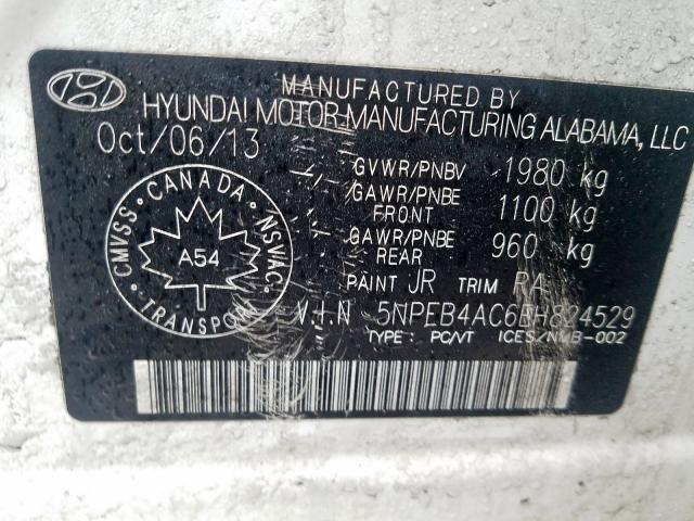 5NPEB4AC6EH824529 - 2014 HYUNDAI SONATA GLS  photo 10