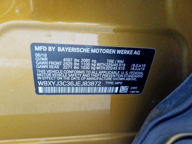 WBXYJ3C36JEJ83872 - 2018 BMW X2 SDRIVE28I  photo 10
