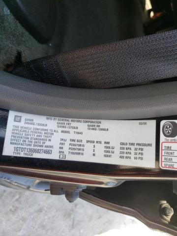 1GTDT136068274663 - 2006 GMC CANYON BLACK photo 10
