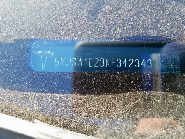 5YJSA1E23KF342343 - 2019 TESLA MODEL S  լուսանկար 10