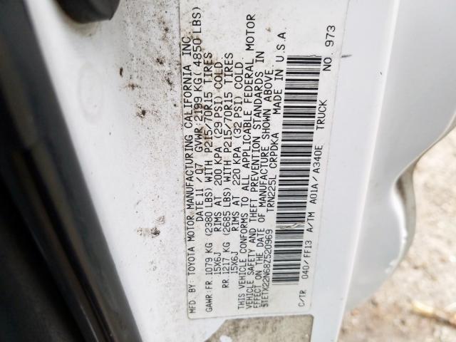 5TETX22N68Z520969 - 2008 TOYOTA TACOMA ACCESS CAB  ფოტო 10