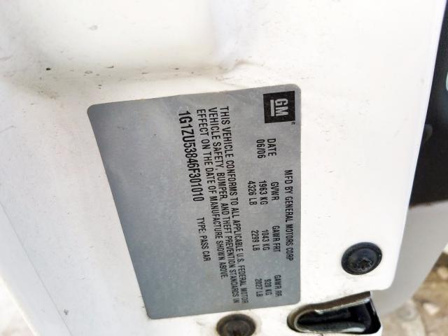 1G1ZU53846F301010 - 2006 CHEVROLET MALIBU LTZ  ფოტო 10