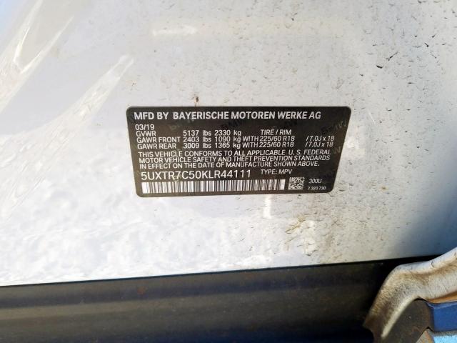 5UXTR7C50KLR44111 - 2019 BMW X3 SDRIVE30I  Foto 10