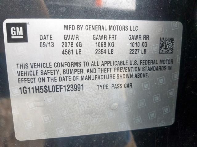 1G11H5SL0EF123991 - 2014 CHEVROLET MALIBU LTZ  ფოტო 10