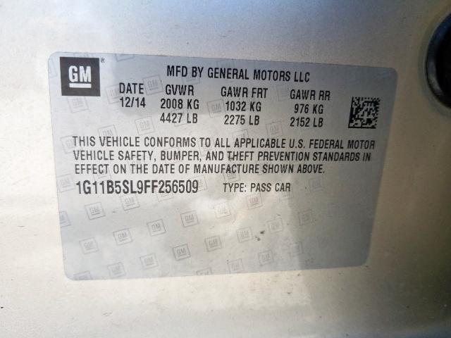 1G11B5SL9FF256509 - 2015 CHEVROLET MALIBU LS  photo 10