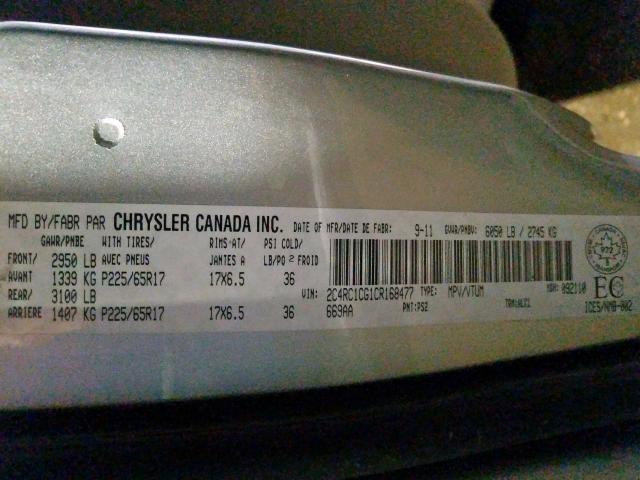 2C4RC1CG1CR168477 - 2012 CHRYSLER TOWN & COUNTRY TOURING L  photo 10