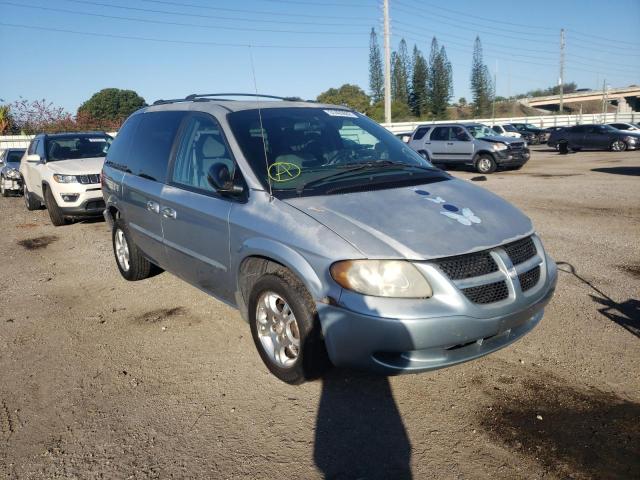 1D4GP45RX4B506179 - 2004 DODGE CARAVAN SXT BLUE photo 1