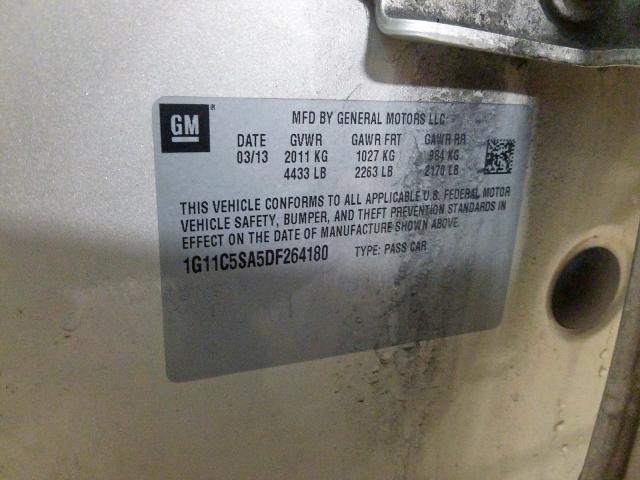 1G11C5SA5DF264180 - 2013 CHEVROLET MALIBU 1LT  照片 10