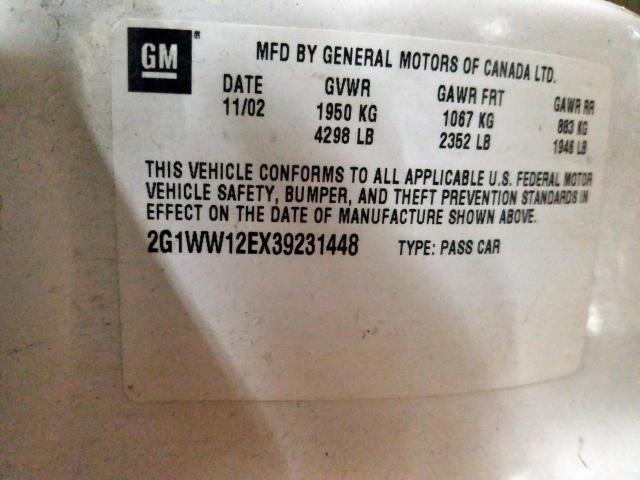 2G1WW12EX39231448 - 2003 CHEVROLET MONTE CARLO LS  ფოტო 10