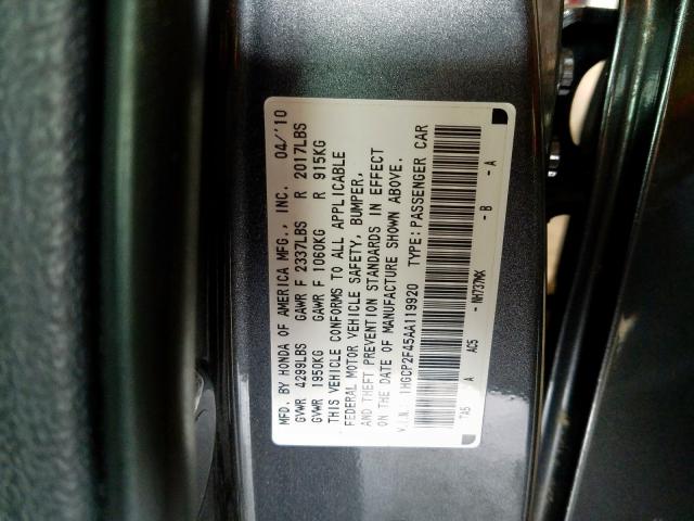 1HGCP2F45AA119920 - 2010 HONDA ACCORD LXP  photo 10