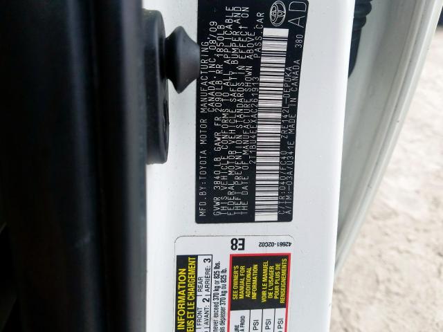 2T1BU4EEXAC261913 - 2010 TOYOTA COROLLA BASE  foto 10