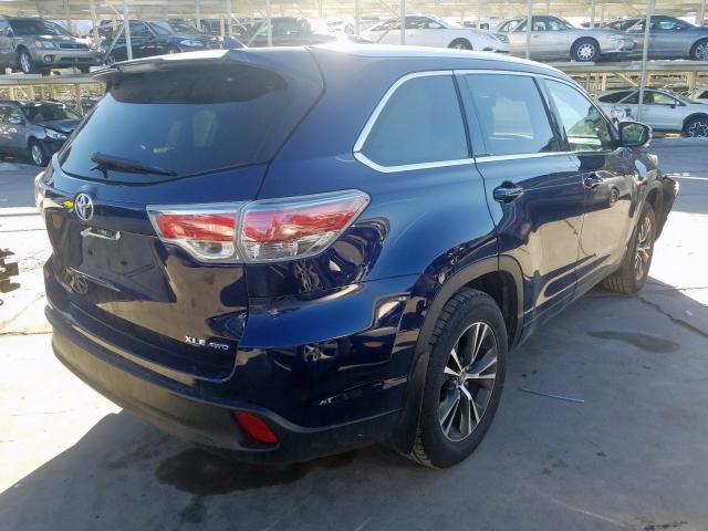 5TDJKRFH1GS341012 - 2016 TOYOTA HIGHLANDER XLE  ფოტო 4