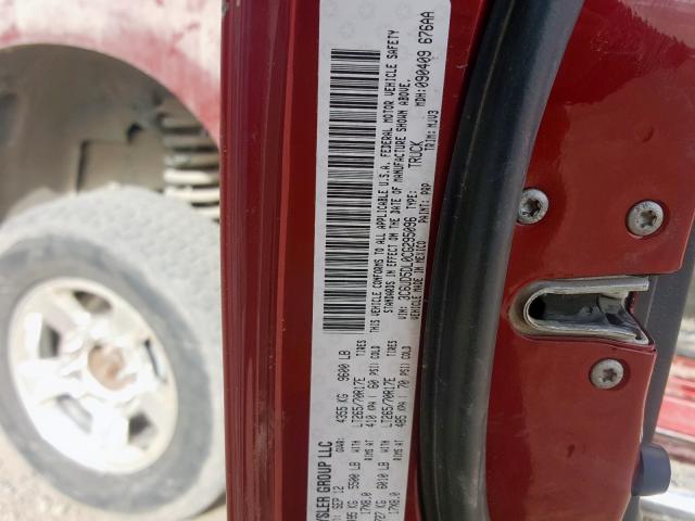 3C6UD5DL0CG295096 - 2012 DODGE RAM 2500 SLT  photo 10