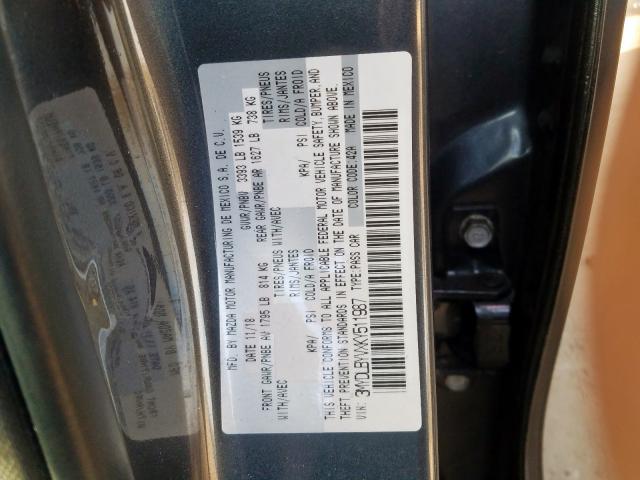 3MYDLBYVXKY511987 - 2019 TOYOTA YARIS L  photo 10