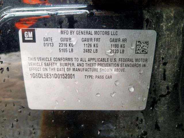 1G6DL5E31D0152001 - 2013 CADILLAC CTS PERFORMANCE COLLECTION  фото 10