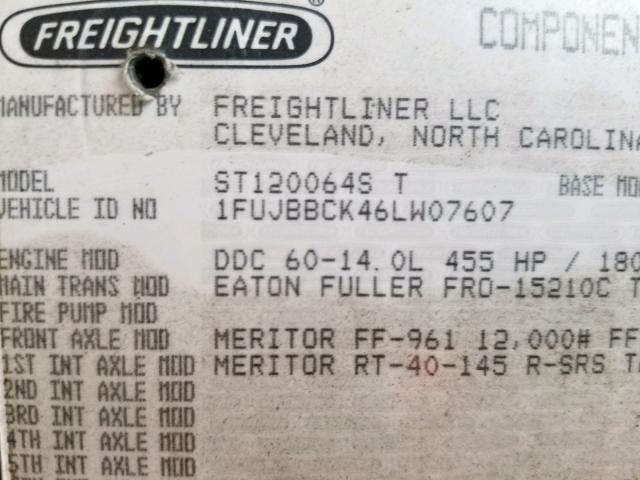 1FUJBBCK46LW07607 - 2006 FREIGHTLINER CONVENTIONAL ST120  photo 10