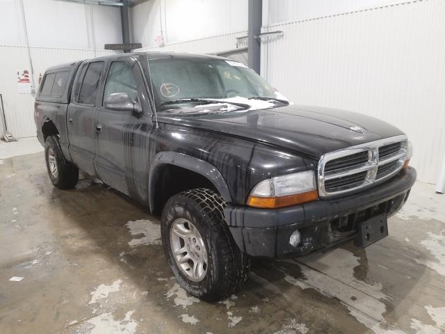 1D7HG38N24S568640 - 2004 DODGE DAKOTA QUAD SPORT BLACK photo 1