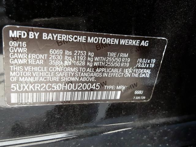 5UXKR2C50H0U20045 - 2017 BMW X5 SDRIVE35I  photo 10