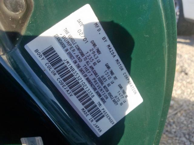 JM1NB353210213358 - 2001 MAZDA MX-5 MIATA BASE  photo 10