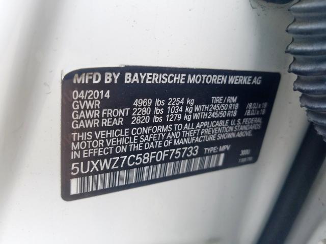 5UXWZ7C58F0F75733 - 2015 BMW X3 SDRIVE28I  照片 10