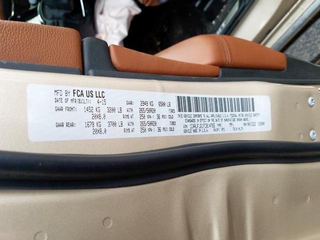 1C4RJFJG1FC814765 - 2015 JEEP GRAND CHEROKEE SUMMIT  照片 10