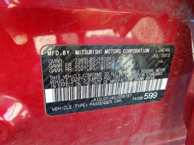 JA32U2FU4EU006787 - 2014 MITSUBISHI LANCER ES/ES SPORT  photo 10