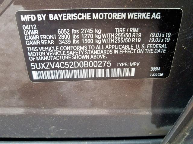 5UXZV4C52D0B00275 - 2013 BMW X5 XDRIVE35I  صورة 10