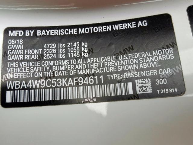 WBA4W9C53KAF94611 - 2019 BMW 440XI  zdjęcie 10