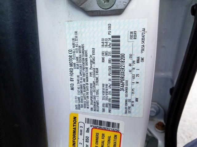 3FA6P0RUXER218200 - 2014 FORD FUSION TITANIUM HEV  photo 10