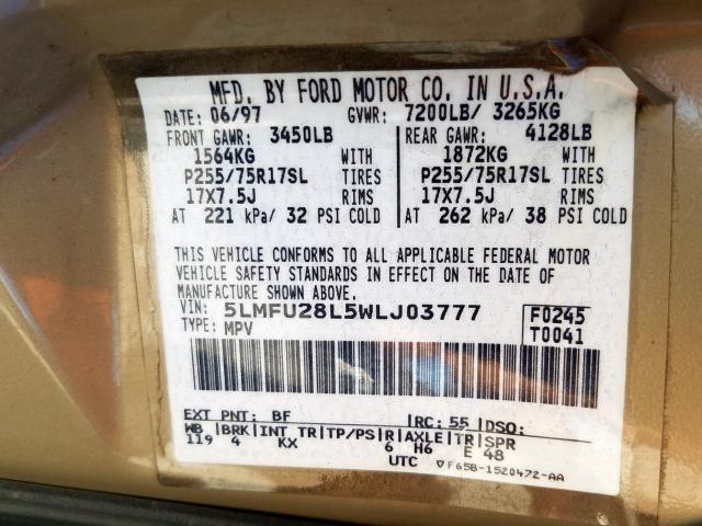 5LMFU28L5WLJ03777 - 1998 LINCOLN NAVIGATOR  照片 10