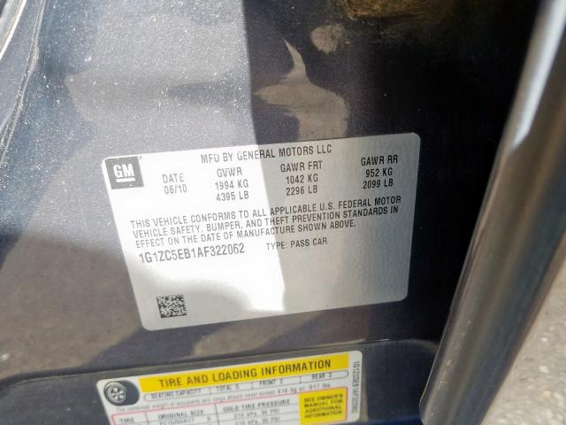 1G1ZC5EB1AF322062 - 2010 CHEVROLET MALIBU 1LT  照片 10