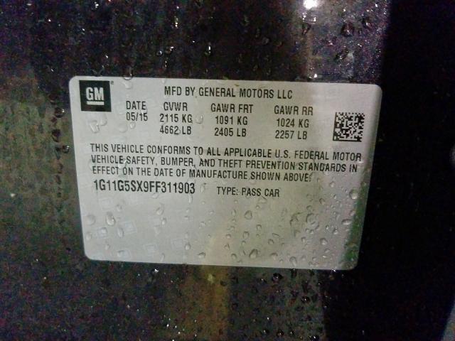 1G11G5SX9FF311903 - 2015 CHEVROLET MALIBU LTZ  ფოტო 10