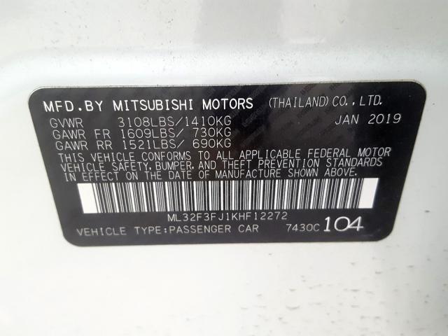 ML32F3FJ1KHF12272 - 2019 MITSUBISHI MIRAGE G4 ES  foto 10