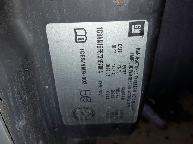 1G8AN15F67Z157864 - 2007 SATURN ION LEVEL 2  照片 10