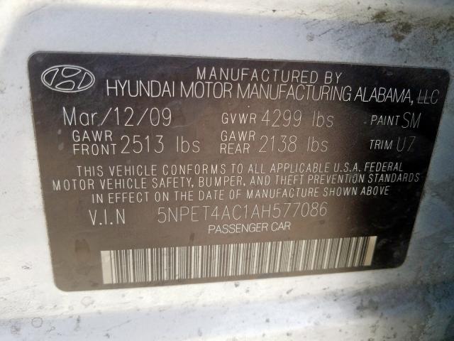 5NPET4AC1AH577086 - 2010 HYUNDAI SONATA GLS  photo 10