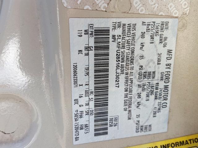 5LMFU28516LJ30217 - 2006 LINCOLN NAVIGATOR  照片 10